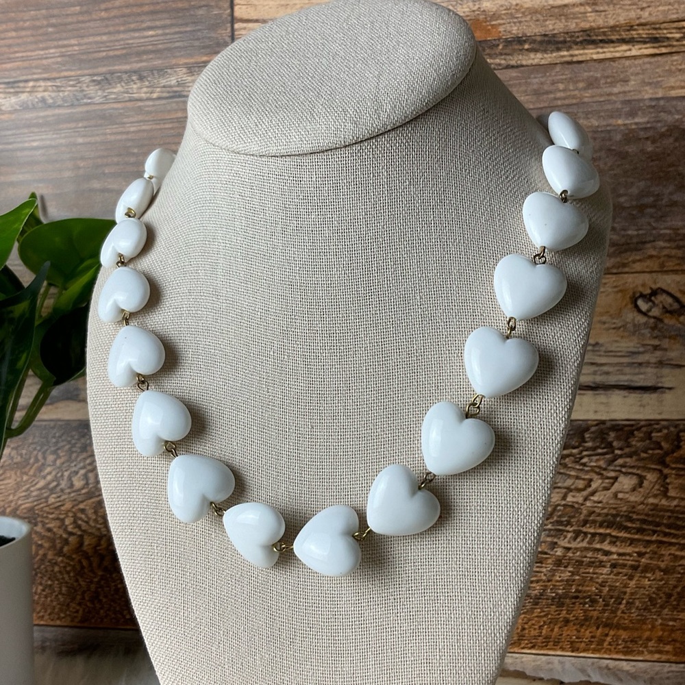 White Heart Necklace - Picture 2 of 3